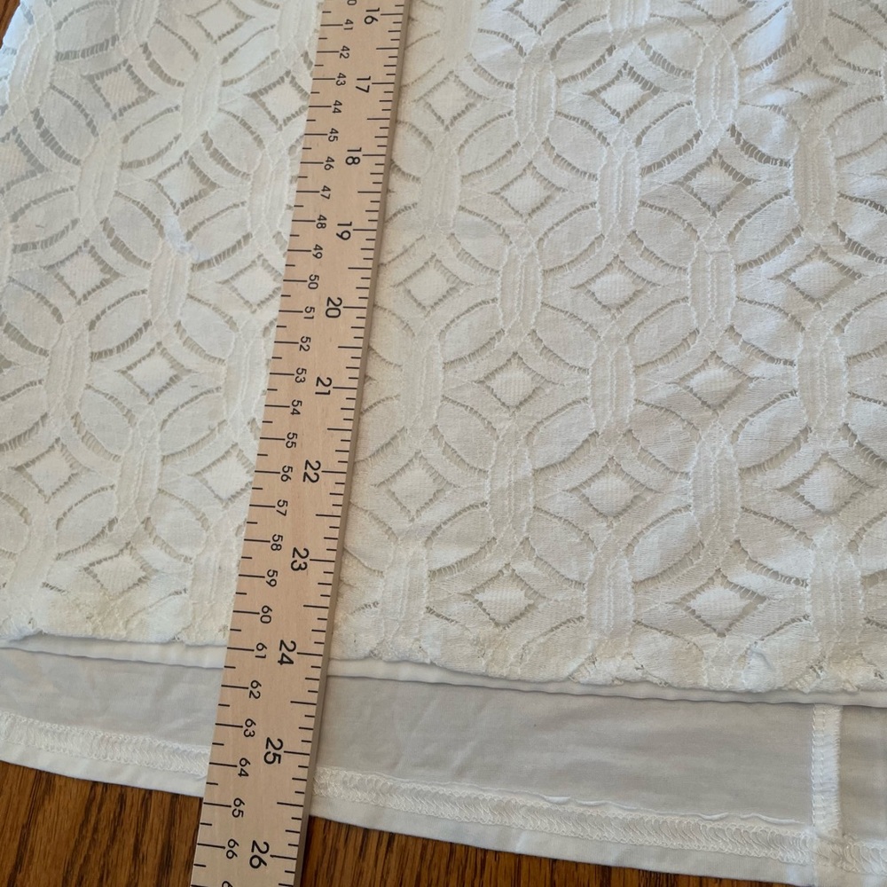 Market & Spruce Women’s 1X White Lined Short Sleeve Blouse - Picture 7 of 9